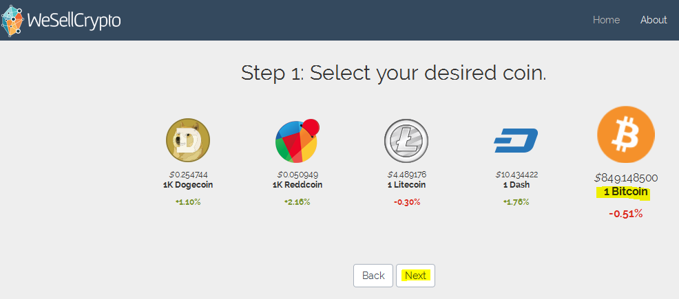 Select Bitcoin screenshot