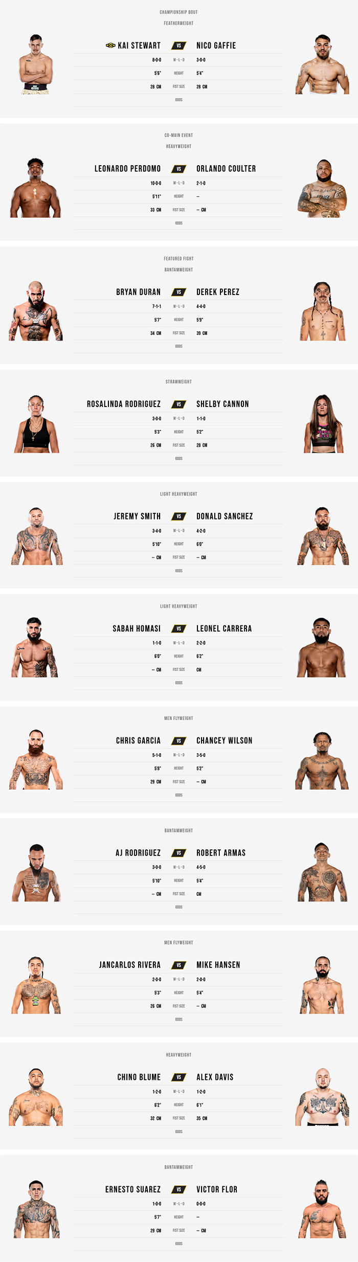  BKFC 87 - Stewart vs. Gaffie Fight Card
