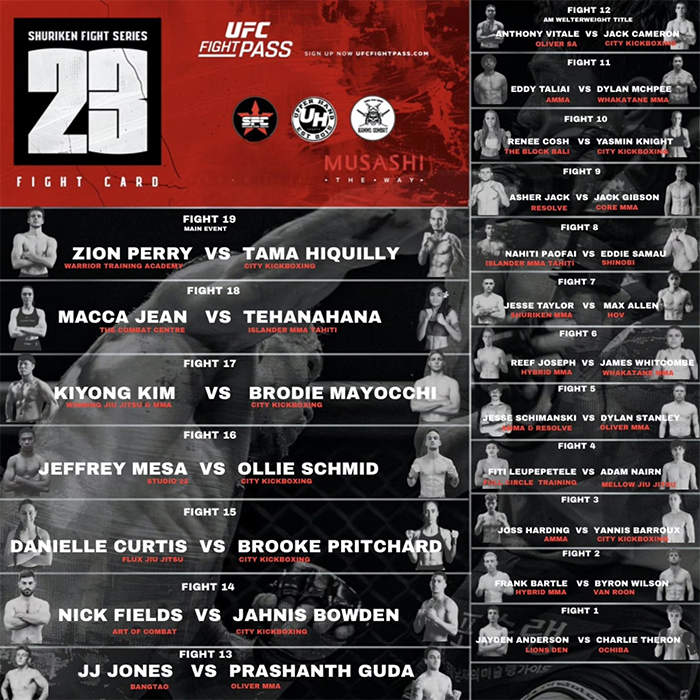  Shuriken Fight Series 22 Chiviers vs. King Official Fight Card
