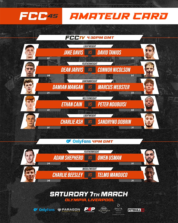  Full Contact Contender 45 - Jones vs. Maciel Official Fight Card