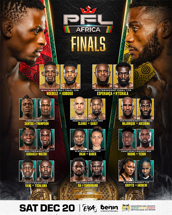  PFL Africa 4 2025 Finals - Ndebele vs. Godogo Official Fight Card - Preliminary Card