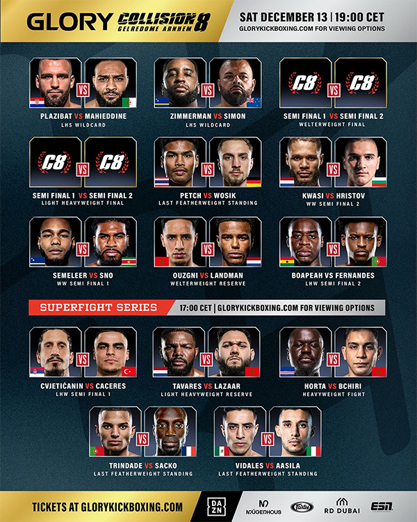  Glory Collision 8 - Last Heavyweight Standing Final - Plazibat vs. Mahieddine - Official Fight Card