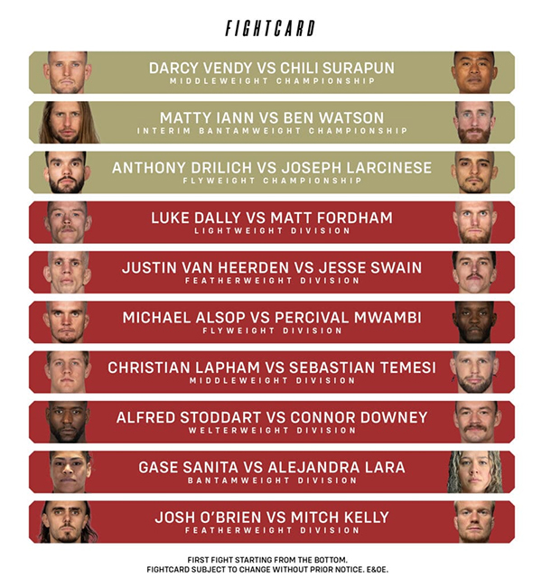 Eternal MMA 102 - Vendy vs. Chili - Official Fight Card Eternal MMA 102 - Vendy vs. Chili - Official Fight Card
