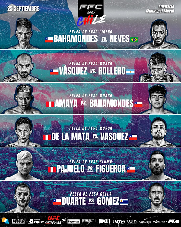  Fusion FC 96 - Bahamondes vs. Neves - Official Fight Card
