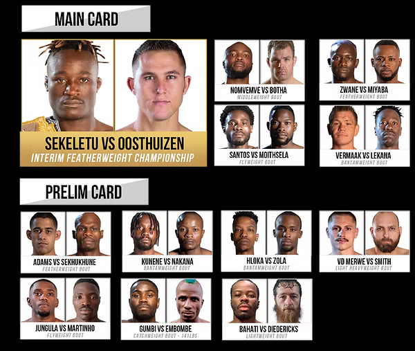  EFC 128 - Sekeletu vs. Oosthuizen Official Fight Card