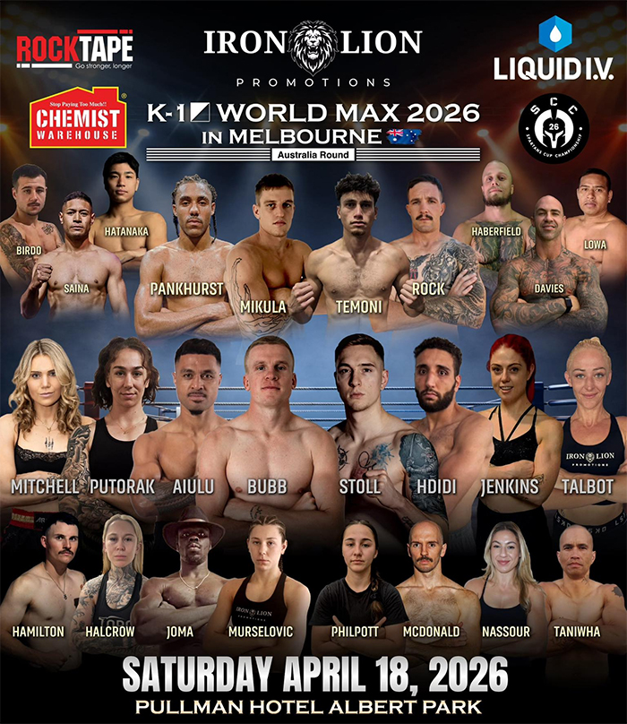  K-1 World MAX 2026 in Melbourne Official Fight Card