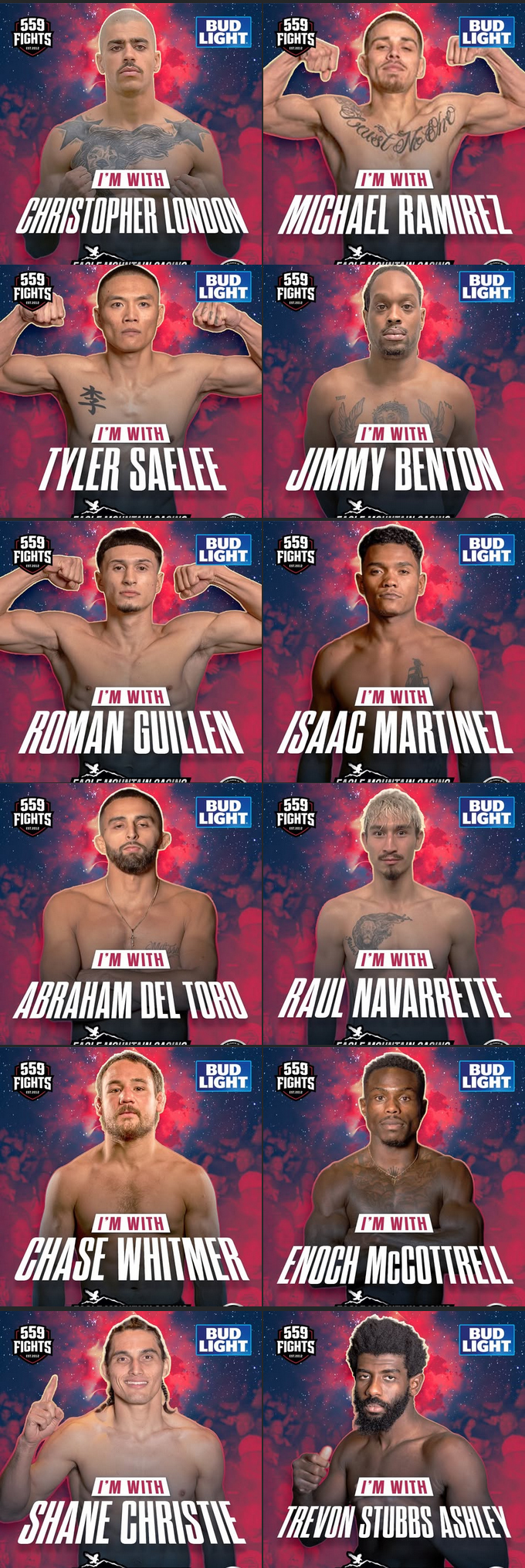  559 Fights 122 - Rosas vs. Mora Fight Card