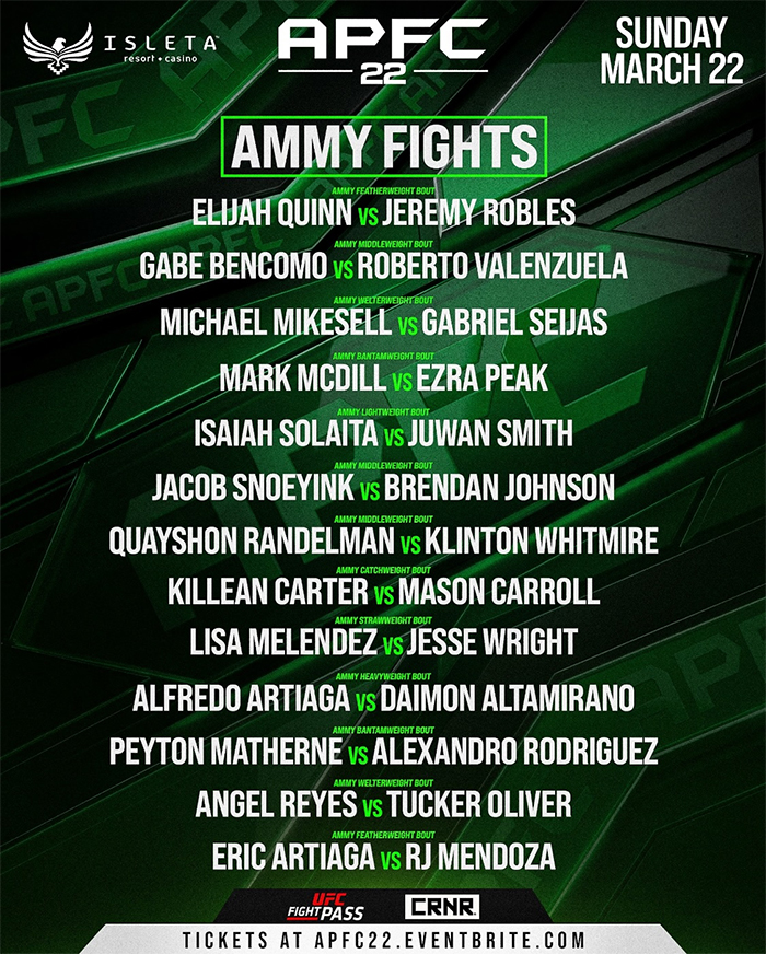  Anthony Pettis FC 22 - New Mexico Fight Night 3 - Sanchez vs. Pleasant Official Fight Card Amateur Card