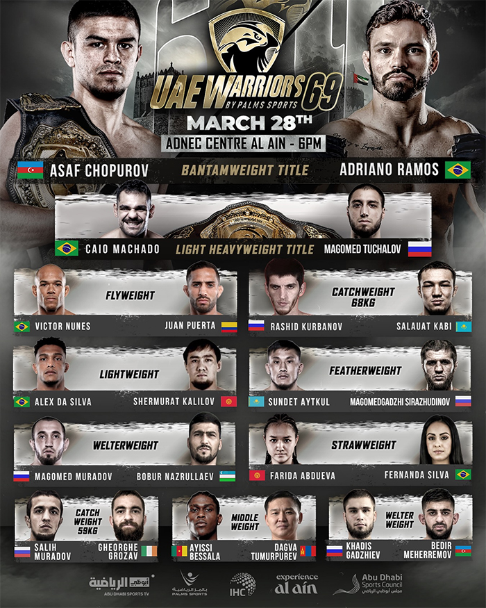  UAE Warriors 69 - Chopurov vs. Ramos Official Fight Card