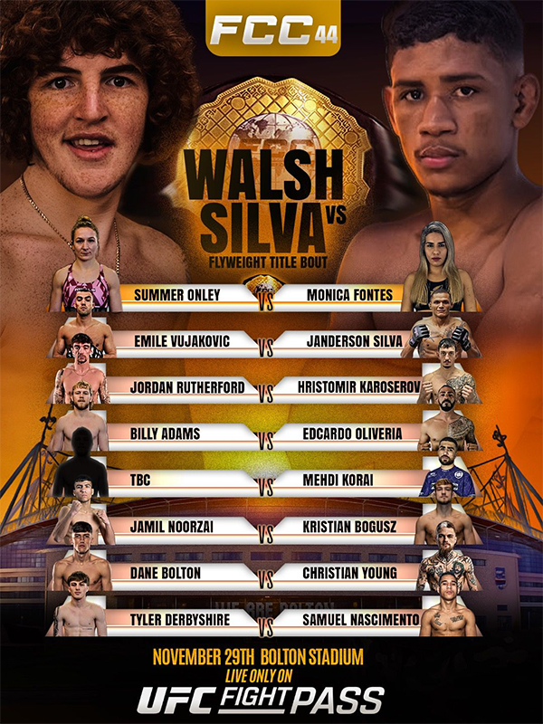  Full Contact Contender 44 Walsh vs. Silva Official Fight Card