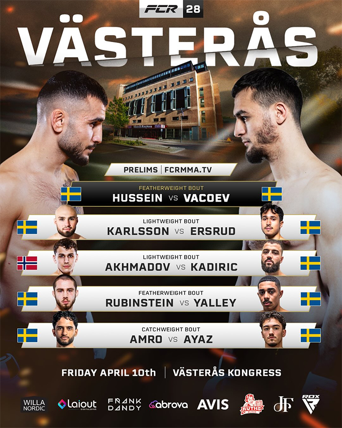  FCR 28 - Eriksson vs. Lima Official Fight Card