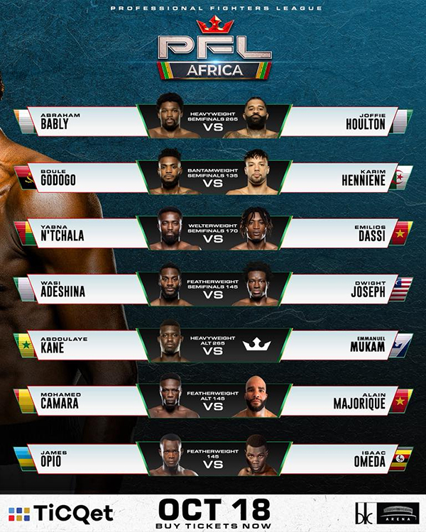  PFL Africa 3 Kigali 2025 - Ocheme vs. Sankara Official Fight Card - Preliminary Card