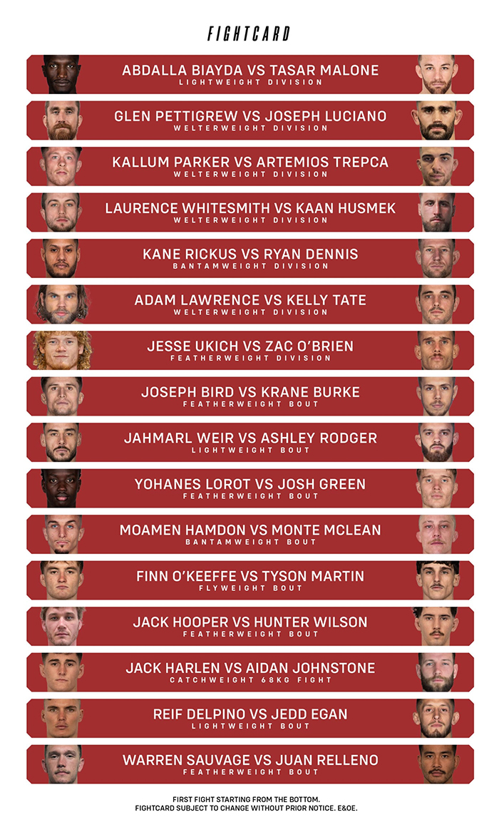  Eternal MMA 103 - Biayda vs. Tasar - Official Fight Card