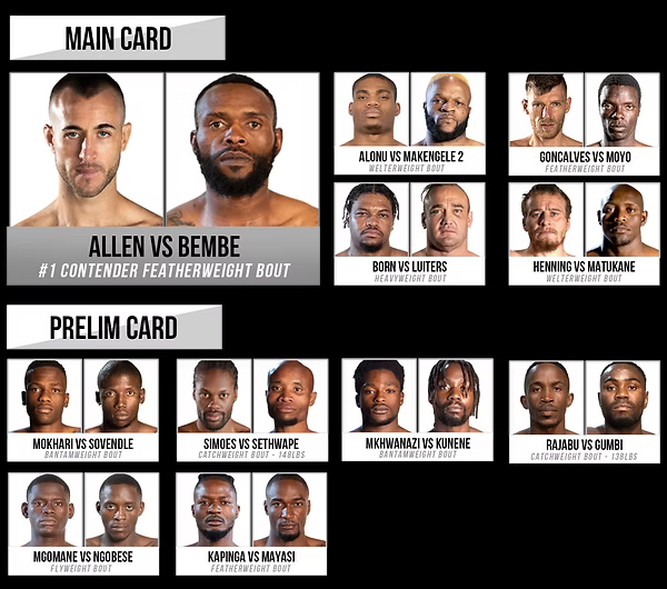  EFC 129 - Allen vs. Bembe Official Fight Card